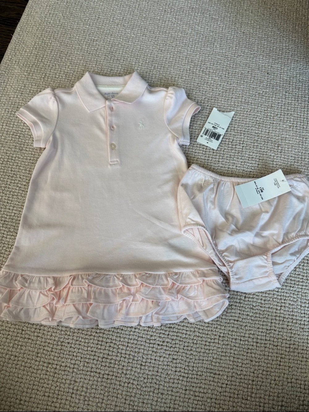 Ralph Lauren Light Pink Polo Dress with Matching Bloomers